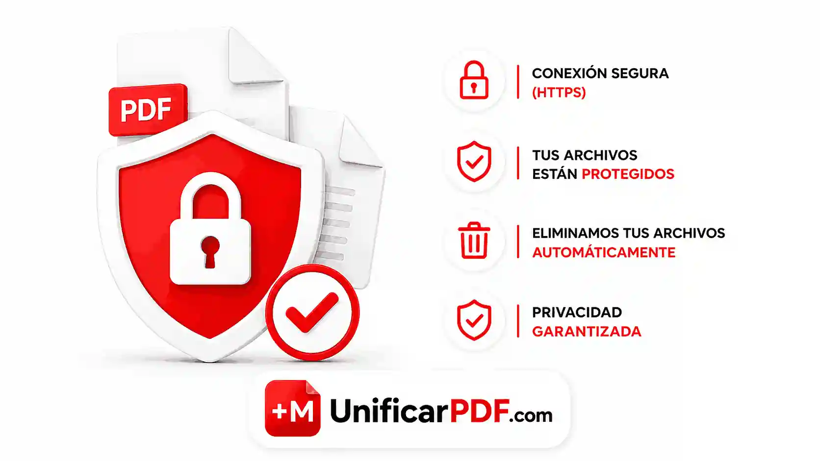¿Es seguro subir archivos a UnificarPDF?